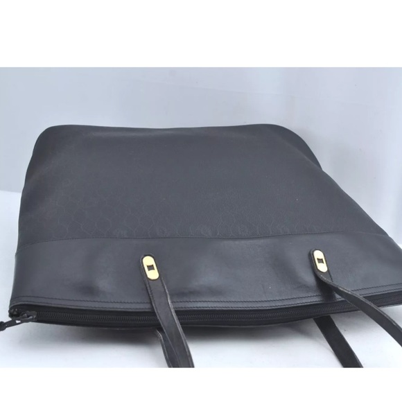 Authentic Christian Dior Honeycomb Shoulder Tote Bag PVC Leather Black - Picture 5 of 13